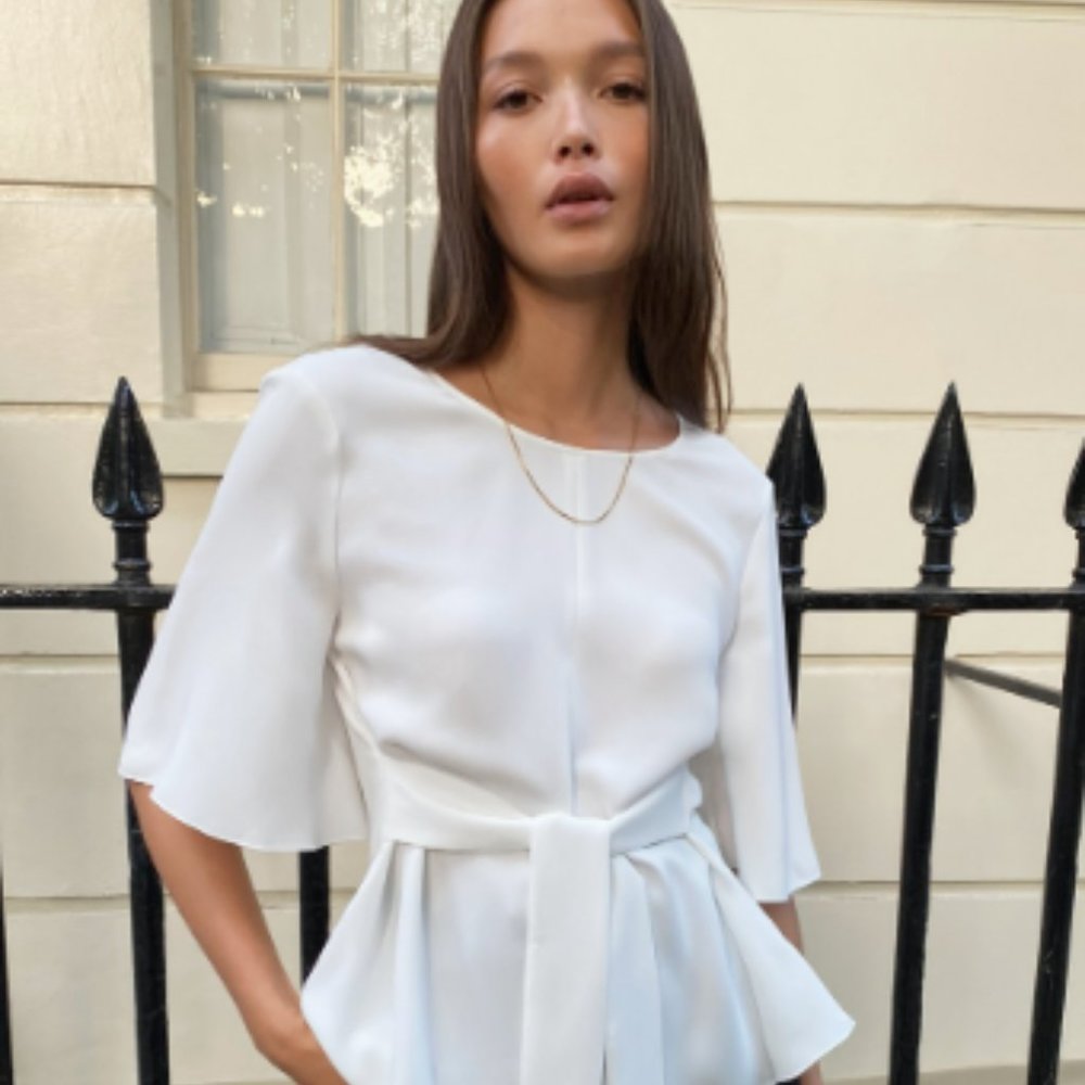 NWOT Artizia Babaton Britannic Peplum Dress Blouse